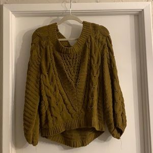 Olive green chenille oversized sweater